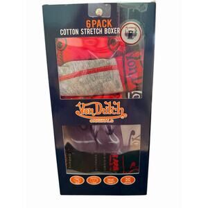 VON DUTCH Men’s 6 Pack Cotton Stretch Boxer Briefs, Size XL NIB underwear